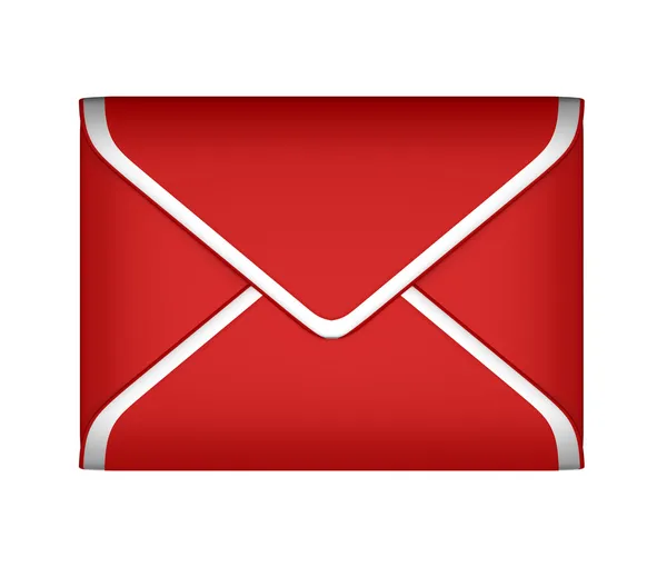 Mail és elszigetelt hozzászólás piros zárt borítékban — Stock Fotó
