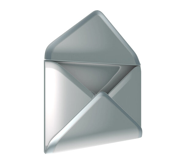 Mail and post - opened metallic envelope