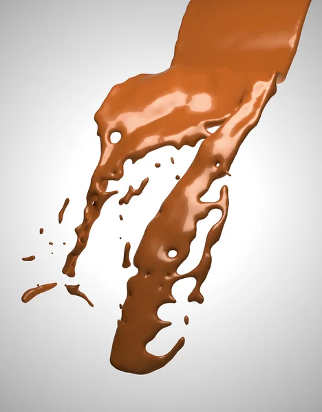 Flujo de chocolate líquido sabroso. Gran resolución — Foto de Stock