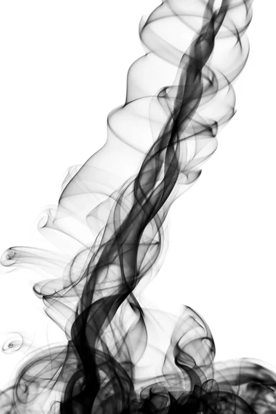 Forma de humo negro abstracto en blanco — Foto de Stock