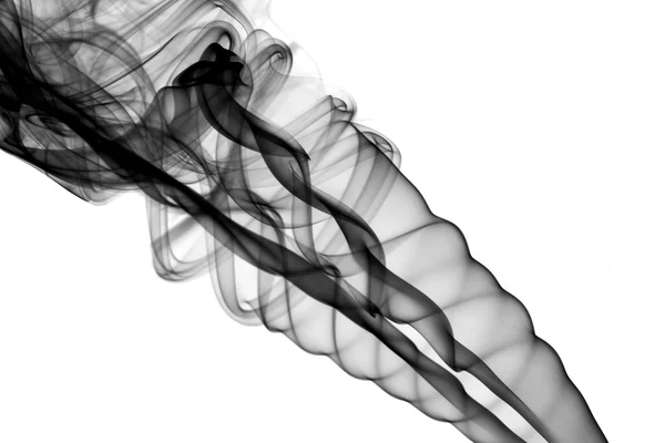 Abstrakt svart rök vågor på vit — Stockfoto