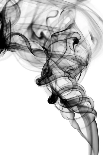 Abstrakt svart rök mönster på vit — Stockfoto