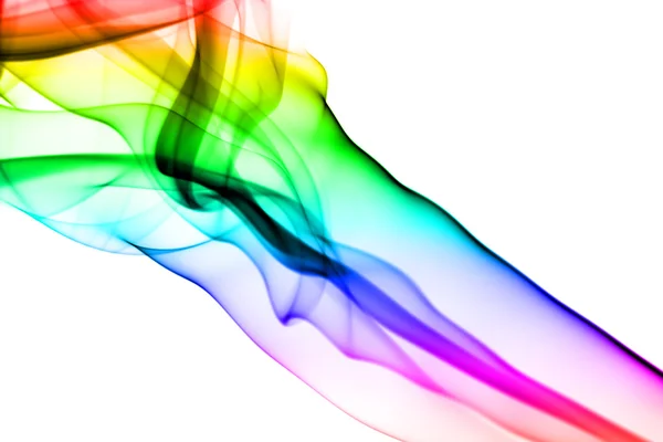 Абстрактные разноцветные дымовые волны на белом — стоковое фото