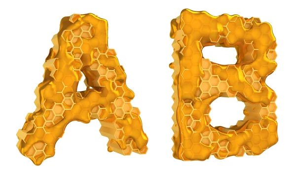 Carattere miele lettere A e B isolate — Foto Stock