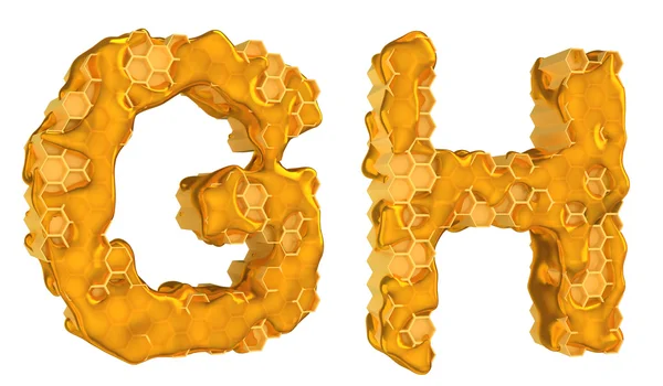 Honigschrift g und h Buchstaben isoliert — Stockfoto