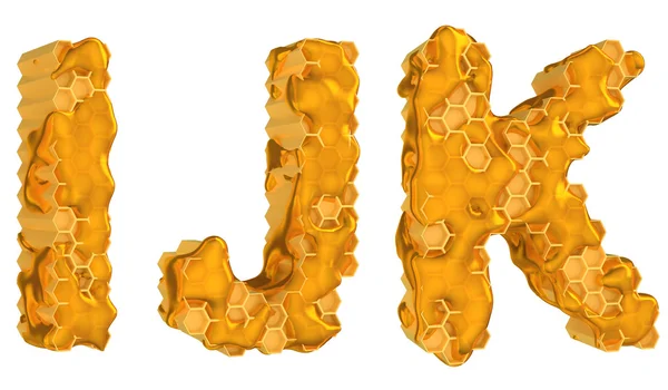 Honing lettertype ik j en k letters geïsoleerd — Stockfoto