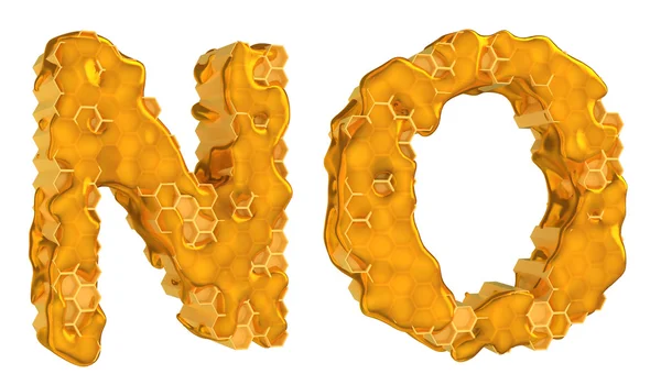 Honey font N and O letters isolated — Stock Photo, Image