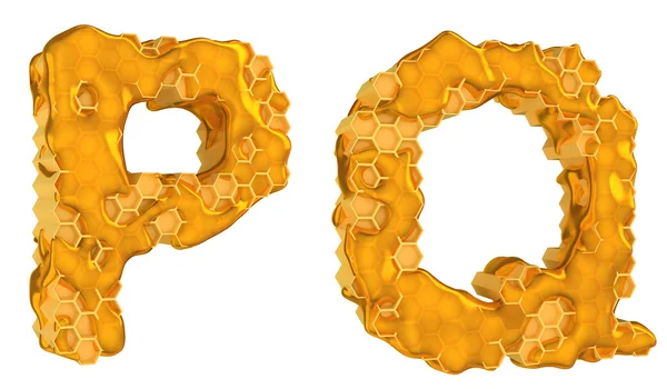 Caratteri miele P e Q lettere isolate — Foto Stock