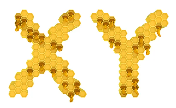 Honey font X and Y letters isolated — Stock Photo, Image