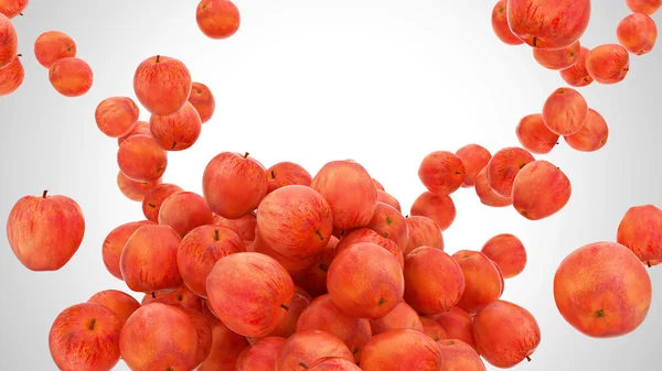 Saboroso fluxo de maçãs vermelhas — Fotografia de Stock