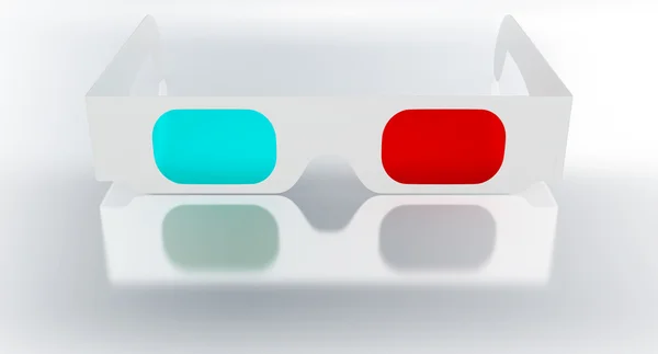 3D-Brille auf metallischer Oberfläche — Stockfoto
