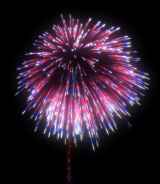 Colorful festive fireworks at night clipart