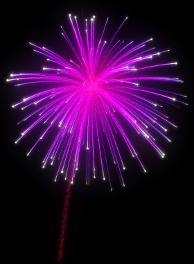 Festive purple fireworks at night clipart