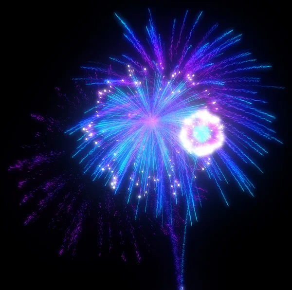Fogos de artifício festivos à noite — Fotografia de Stock