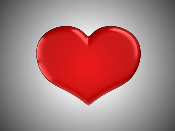 Láska a romantika - červené srdce tvar — Stock fotografie