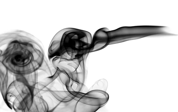 Forma de fumaça preta abstrata no branco — Fotografia de Stock