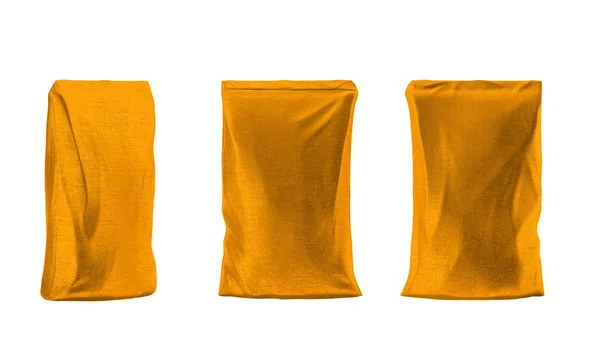 Gyllene säckväv paket för kaffe eller te — Stockfoto