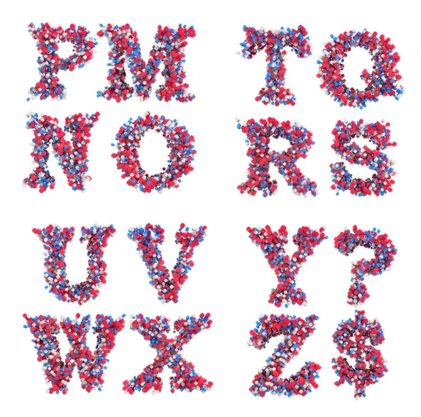Caratteri astratti 3D M-Z lettere e simboli — Foto Stock