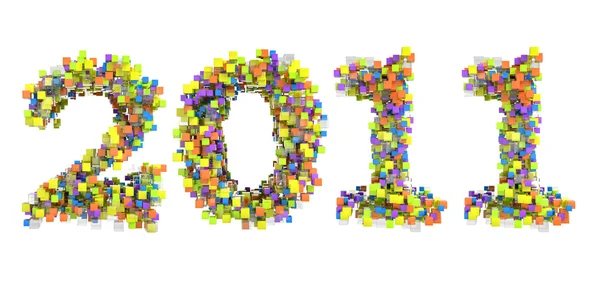 Abstract cubes font new year 2011 — Stock Photo, Image