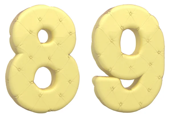Luxury soft leather font 8 9 digits — Stock Photo, Image
