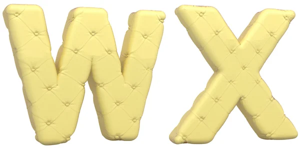 Luxo soft leather fonte W X letras — Fotografia de Stock