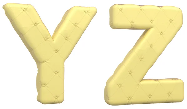 Πολυτελή μαλακό δέρμα γραμματοσειρά y z γράμματα — Φωτογραφία Αρχείου