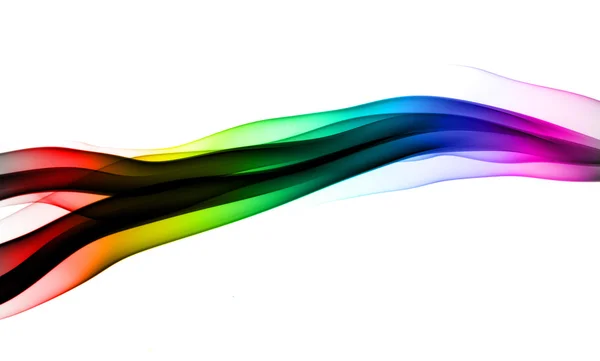 Abstrato onda de fumaça colorida no branco — Fotografia de Stock