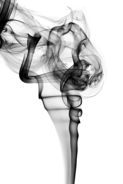 Schwarzer Rauch abstraktes Muster auf weißem — Stockfoto