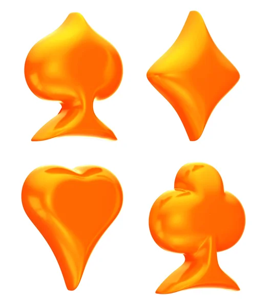 Glanzende oranje kaart pakken geïsoleerd — Stockfoto