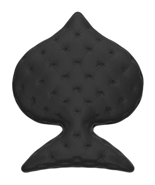 Luxury black leather spades isolated — Stock Photo, Image