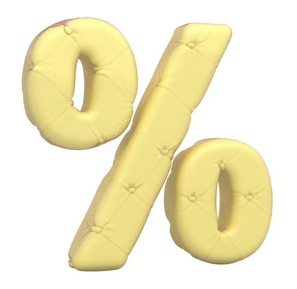 Luxury soft leather font percent symbol — Stock Photo, Image