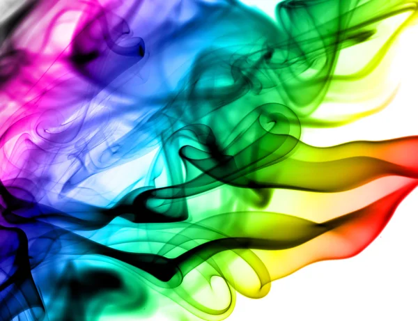 Abstracte kleurrijke fume patronen op wit — Stockfoto