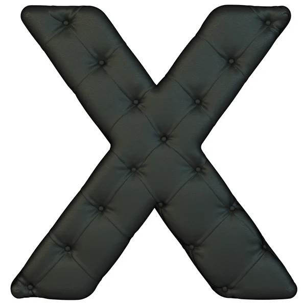 Carattere di cuoio nero di lusso X lettera — Foto Stock