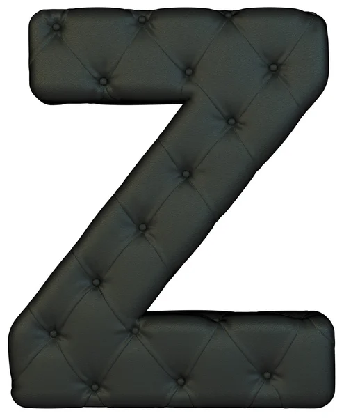 Luxo preto couro fonte Z letra — Fotografia de Stock