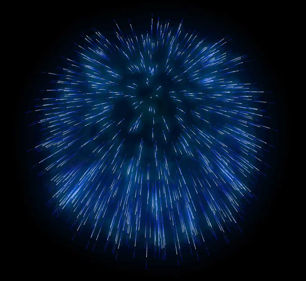 Fuegos artificiales festivos azules por la noche — Foto de Stock