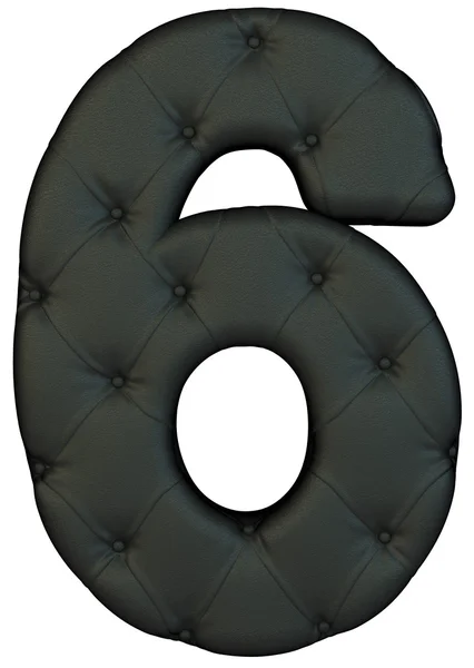 Luxury black leather font 6 figure — Stock Photo, Image