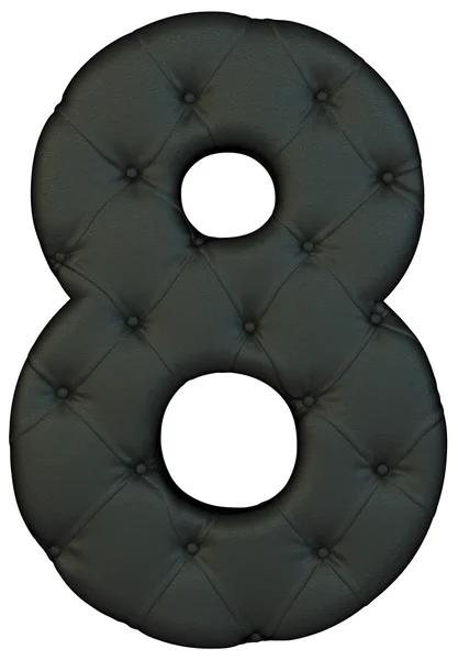 Luxury black leather font 8 figure — Stock Photo, Image