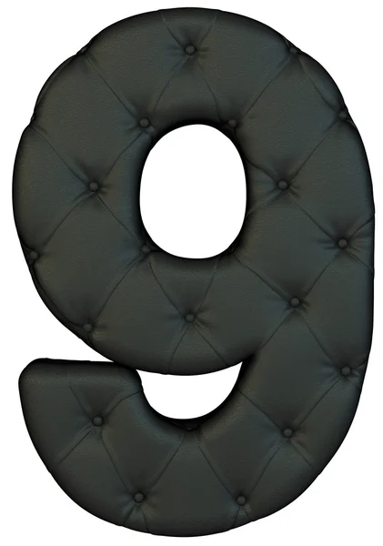 Luxury Black Leather Font Figure Isolated White — Stock Photo, Image
