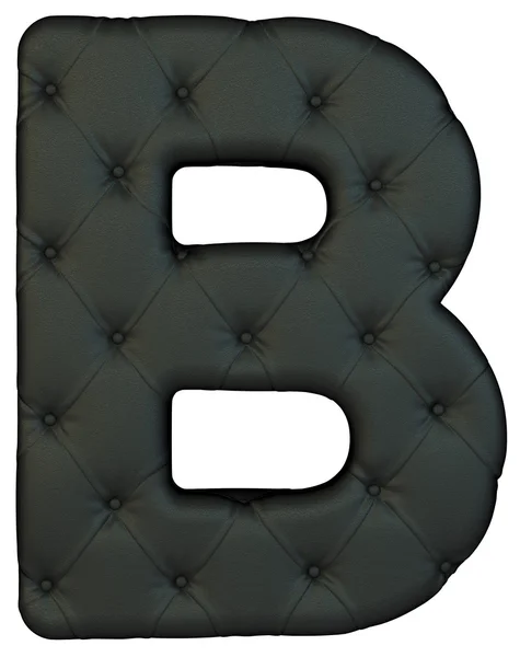 Luxury black leather font B letter — Stock Photo, Image