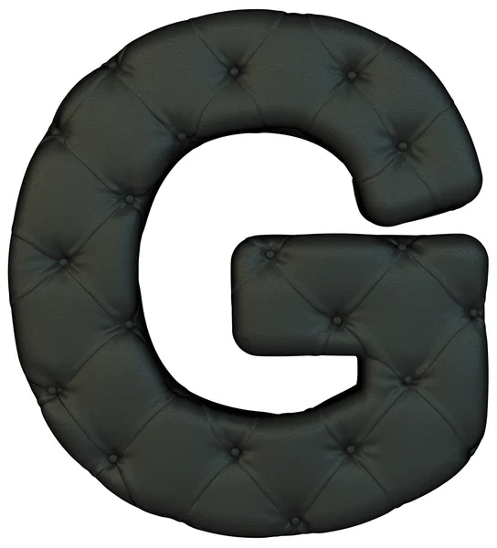 Luxury black leather font G letter — Stock Photo, Image