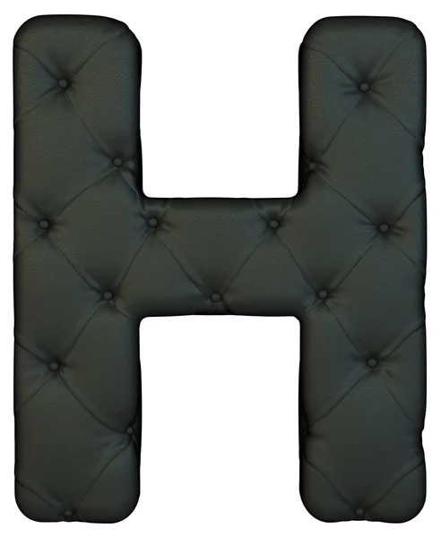 Luksusowe czarne skórzane czcionki litery h — Zdjęcie stockowe