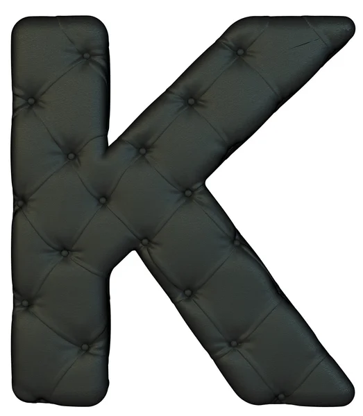 Lujo de cuero negro letra K letra — Foto de Stock