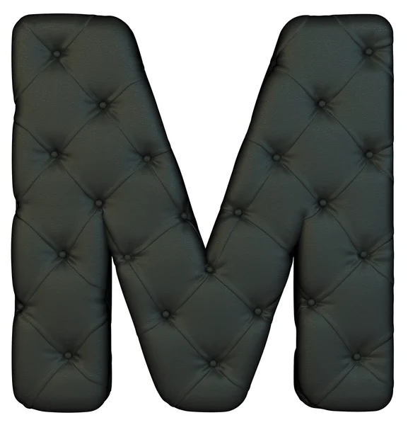 Luxury black leather font M letter — Stock Photo, Image