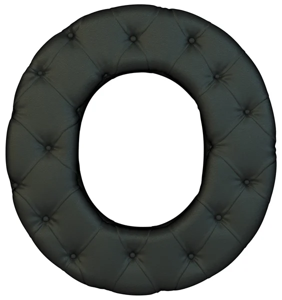 Luxury black leather font O letter — Stock Photo, Image