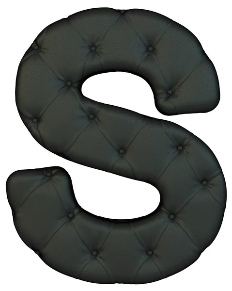 Luxury black leather font S letter — Stock Photo, Image
