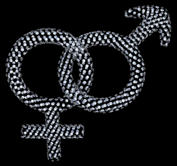 Diamond Male Female Gender Symbols Black — Stock Photo, Image