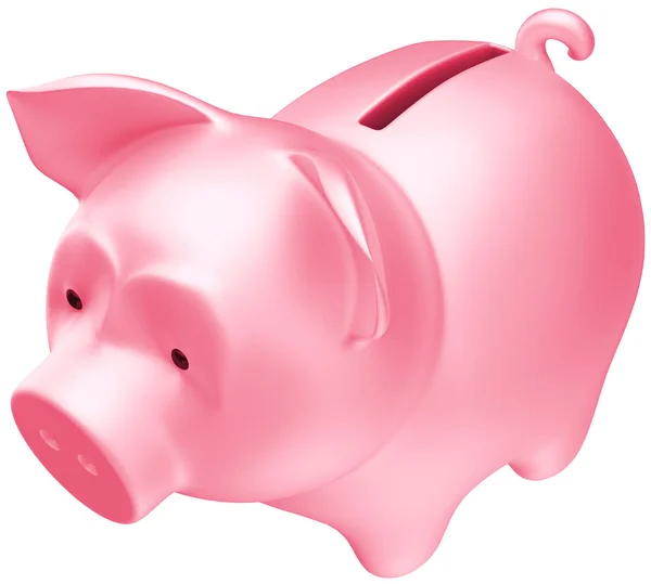 Экономия и деньги: Розовая копилка — стоковое фото