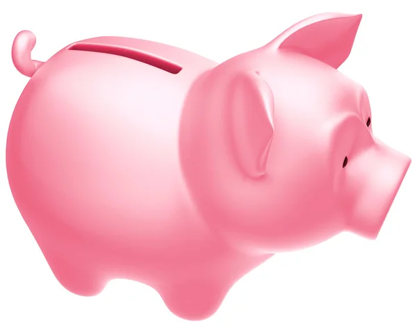 Wealth: Pink piggy bank isolated — Stock Photo, Image