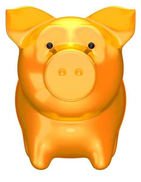 Golden Piggy Bank Front Top View — Stock Photo © Arsgera 4659793