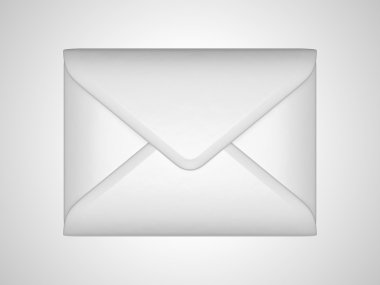 EMail and post: White sealed envelope over grey background clipart